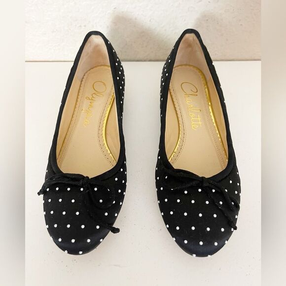 CHARLOTTE OLYMPIA BALLET FLATS black and white polka dots 37 - Picture 6 of 14